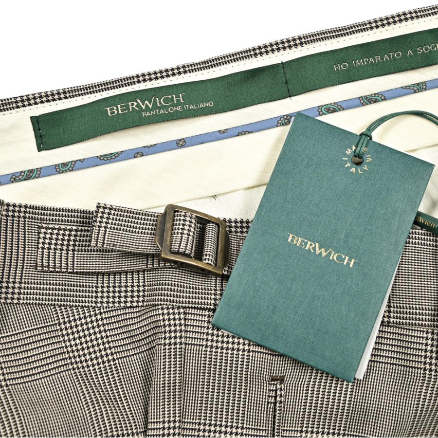 【未使用】BERWICH ストレッチ スラックス ウエストゴム ワンタック XL BERWICH ベルウィッチ / RETRO スラックス パンツ ワンタック