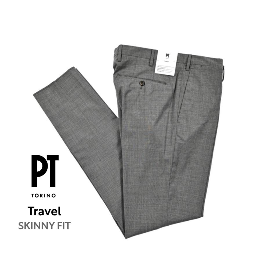 PT TORINO ピーティートリノ / Travel SKINNY FIT 高機能ストレッチウール ノータックスキニースラックス グレー / メンズ / セール対象 の商品画像