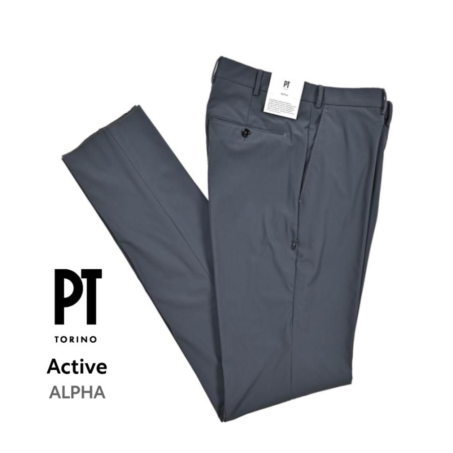 PT TORINO / ピーティートリノ グレー スラックス　active PT TORINO ピーティートリノ / Active ALPHA 軽量ストレッチナイロン