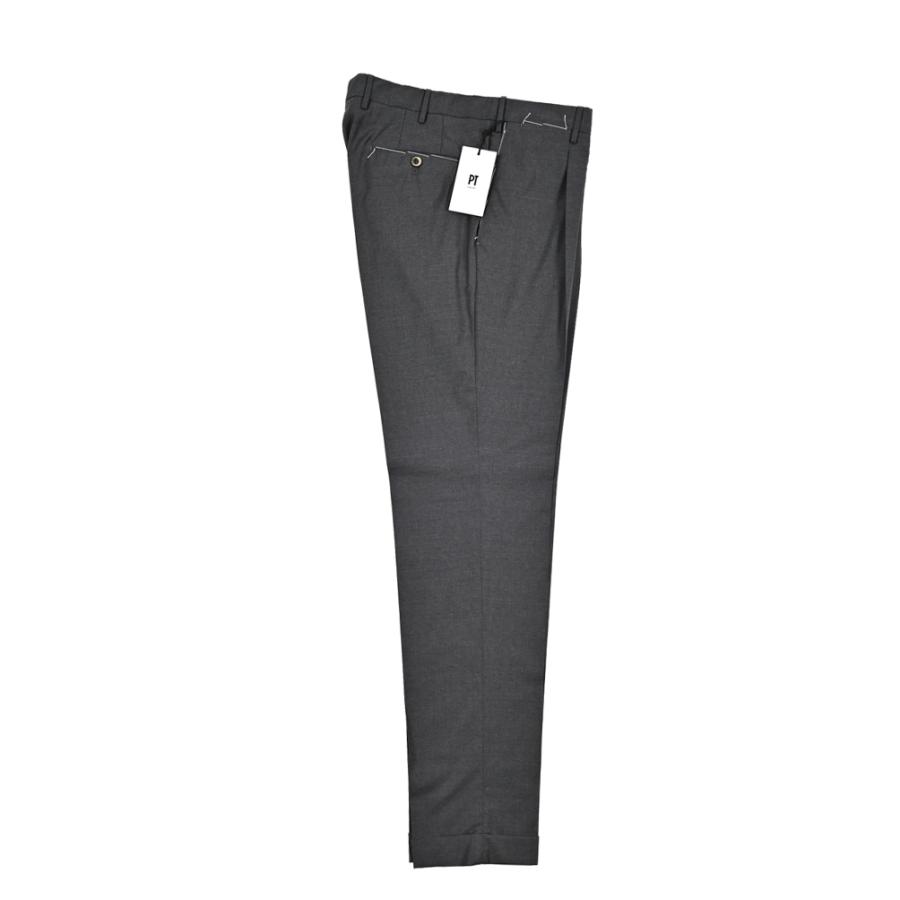 【美品】PT TORINO ストレッチ スラックス 48 グレー ワンタック PT TORINO ピーティートリノ / SUPERSLIM FIT ストレッチウール