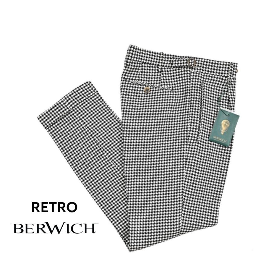 BERWICH ベルウィッチ 千鳥スラックス BERWICH ベルウィッチ / RETRO LONG スラックス ワンタック