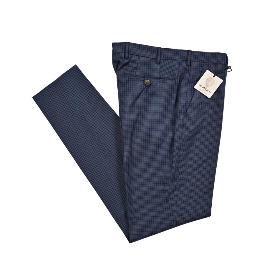 BERWICH ベルウィッチ / MORELLO ヴァージンウール100% ノータックスリムスラックス ネイビー / セール対象 | BERWICH | 12