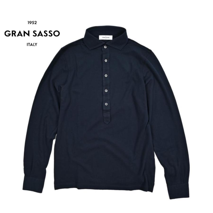 GRAN SASSO グランサッソ ポロシャツ ネイビー Gran Sasso（グランサッソ） グランサッソ / コットン100% 長袖