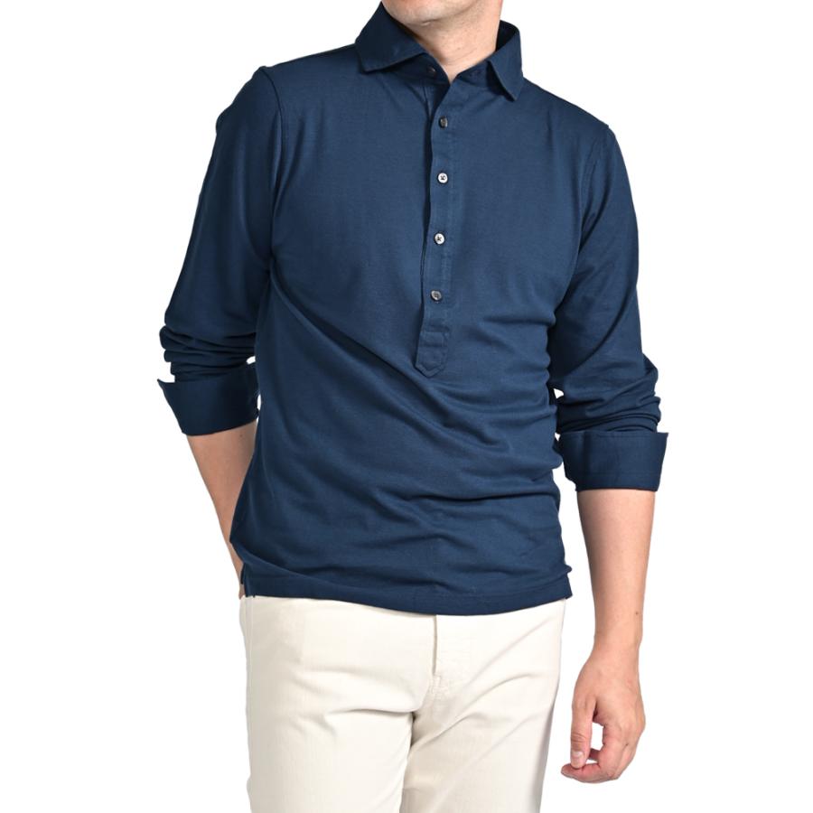 GRAN SASSO グランサッソ ポロシャツ ネイビー Gran Sasso（グランサッソ） グランサッソ / コットン100% 長袖