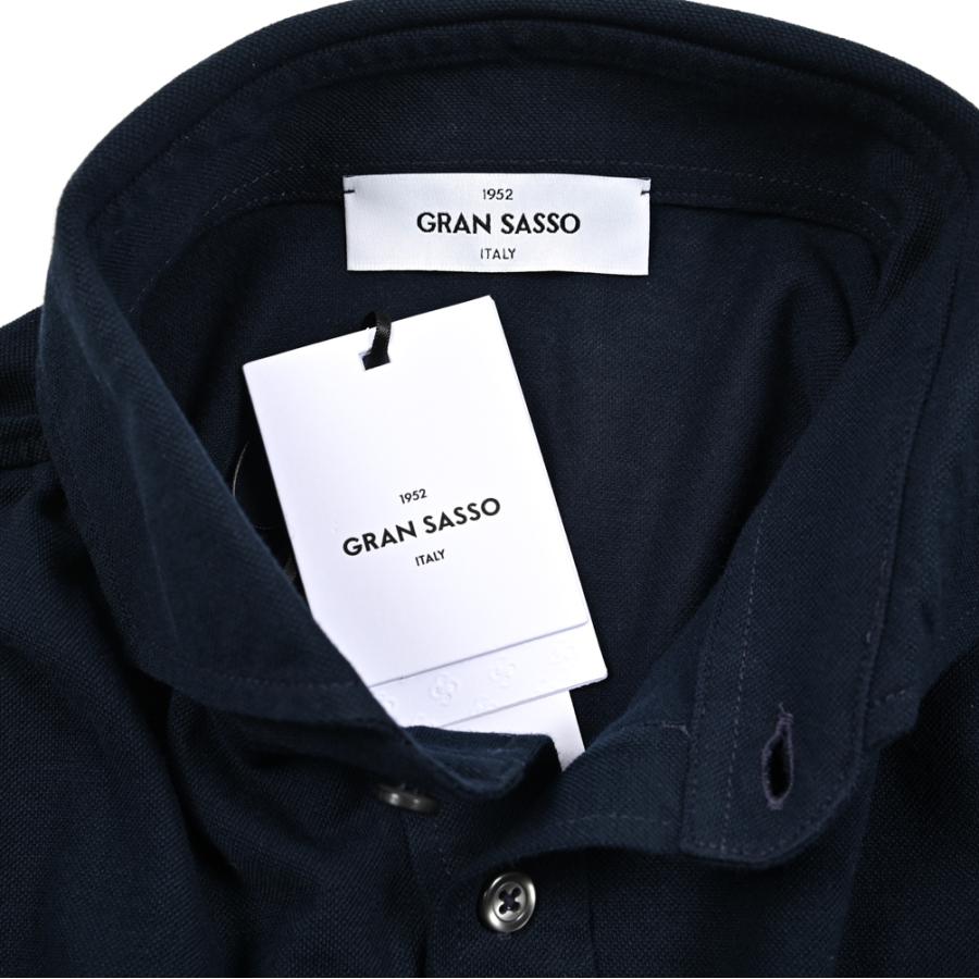 GRAN SASSO グランサッソ ポロシャツ ネイビー Gran Sasso（グランサッソ） グランサッソ / コットン100% 長袖