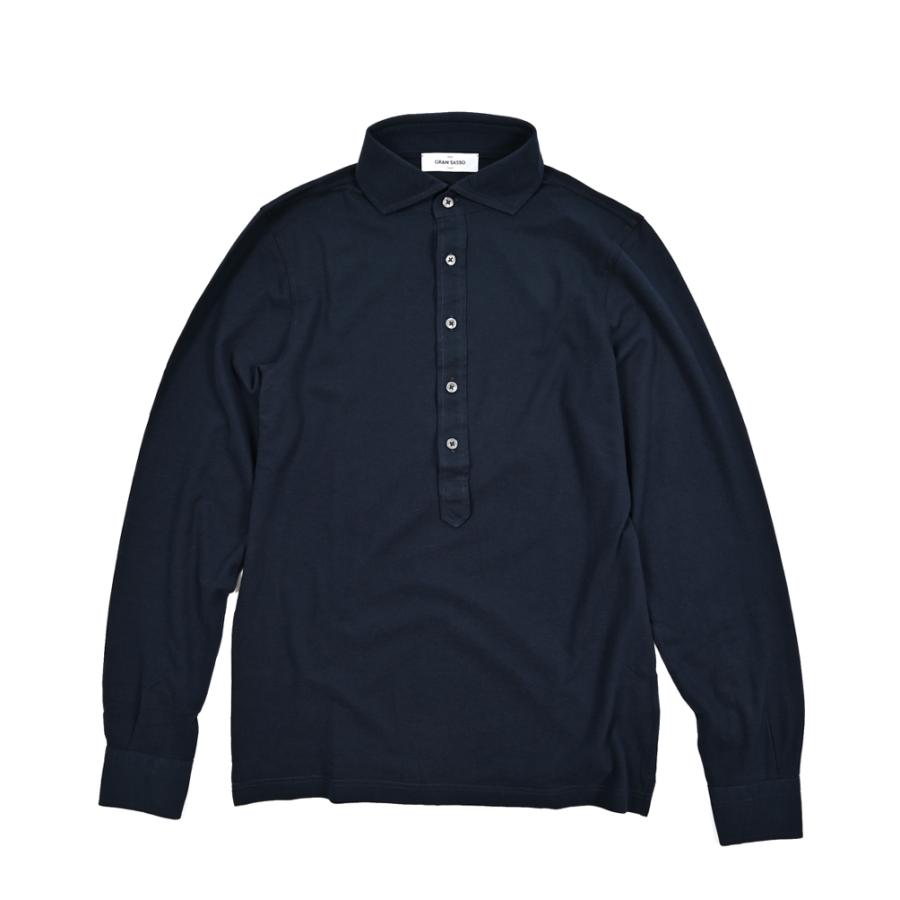 GRAN SASSO コットンポロシャツ ネイビー Gran Sasso（グランサッソ） グランサッソ / コットン100% 長袖