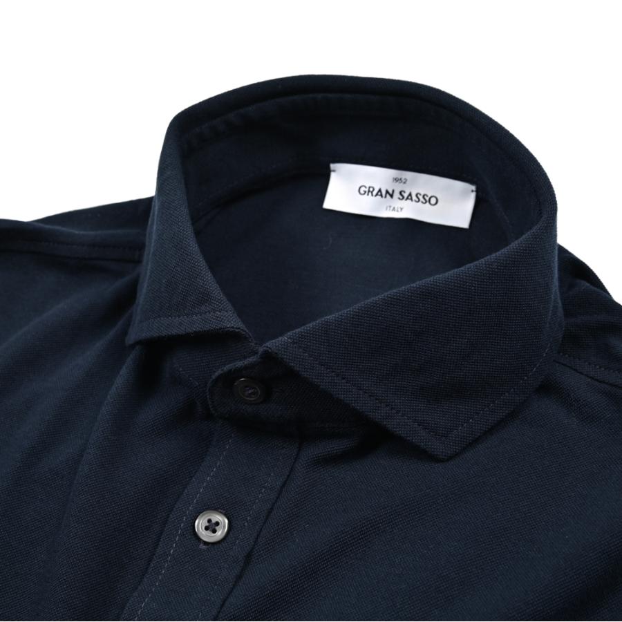 GRAN SASSO グランサッソ ポロシャツ ネイビー Gran Sasso（グランサッソ） ポロシャツ スムースコットン スキッパー