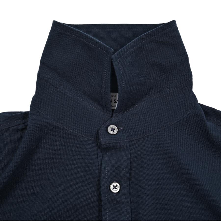 GRAN SASSO グランサッソ ポロシャツ ネイビー Gran Sasso（グランサッソ） グランサッソ / コットン100% 長袖鹿の子