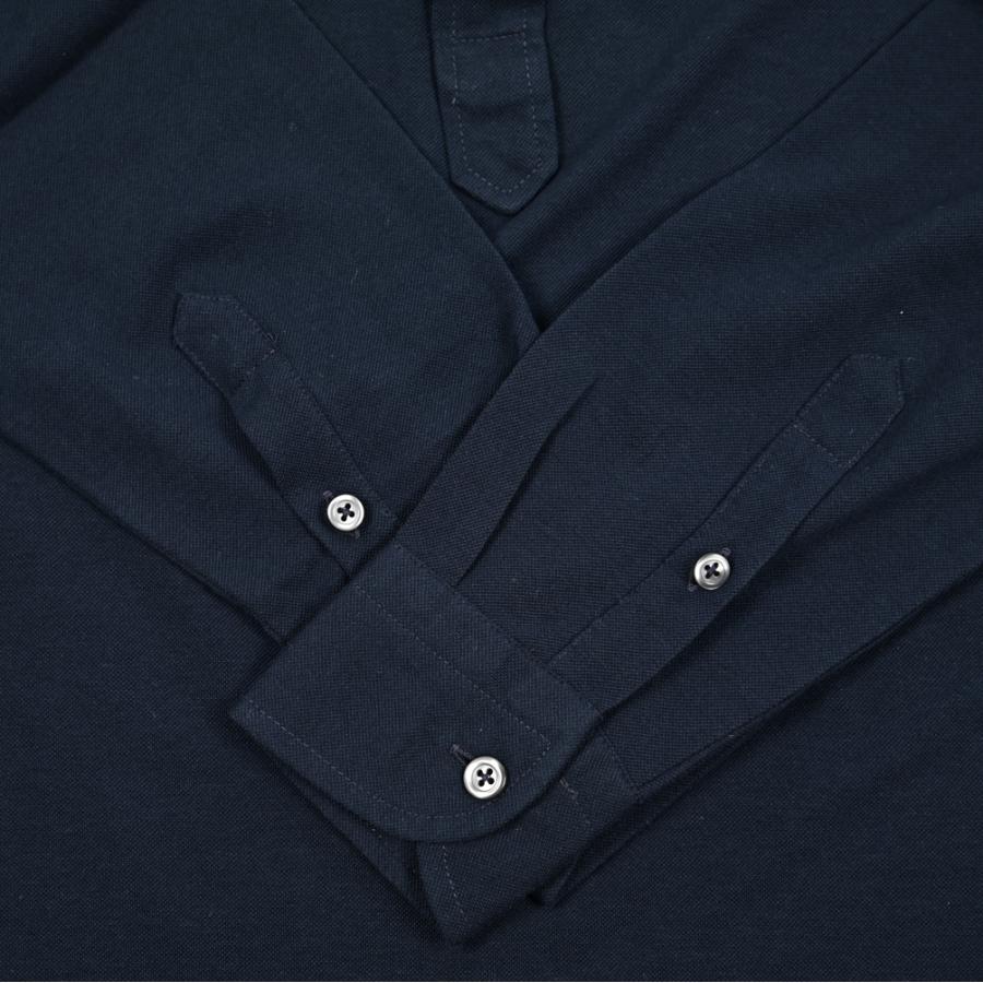 GRAN SASSO グランサッソ ポロシャツ ネイビー Gran Sasso（グランサッソ） グランサッソ / コットン100% 長袖鹿の子