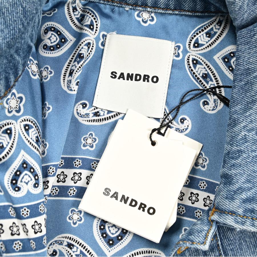 SANDRO サンドロ / デニムジャケット Gジャン ウォッシュドブルーの画像