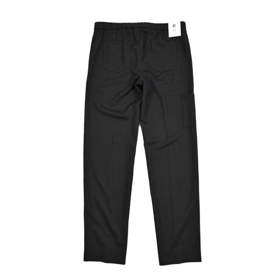 PT TORINO ピーティートリノ / TRAVELLER SOFT FIT 高機能ウール ドローコード付きイージースラックス ブラック / セール対象の画像