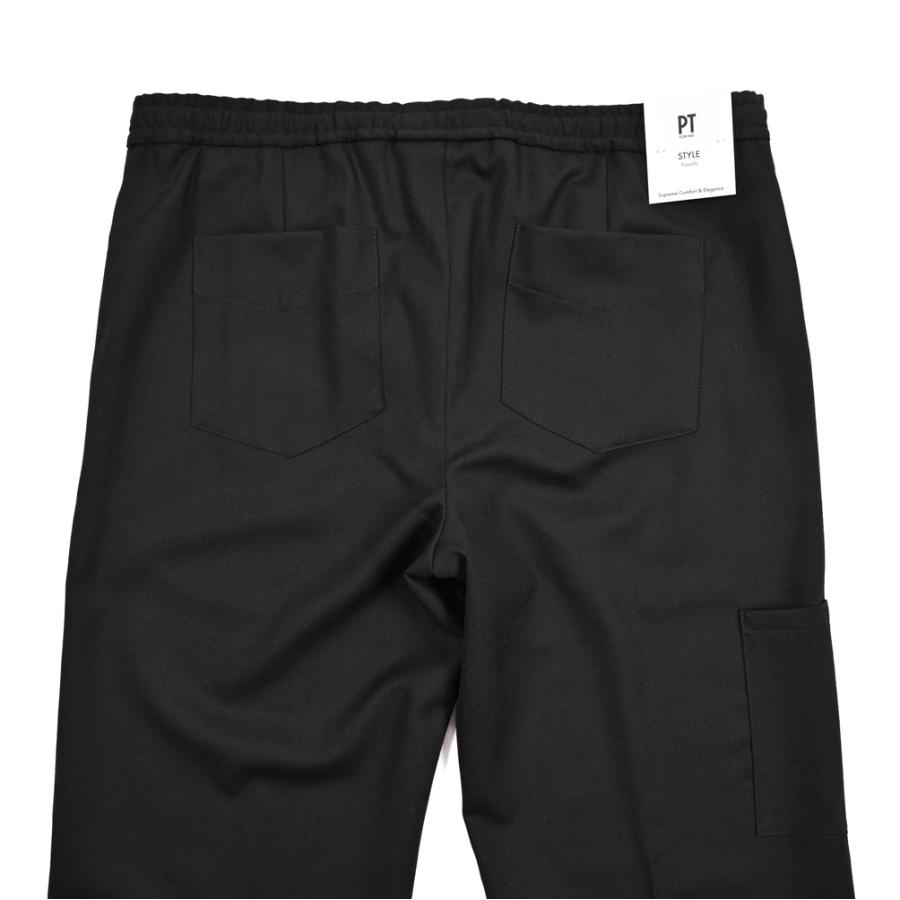 PT TORINO ピーティートリノ / TRAVELLER SOFT FIT 高機能ウール ドローコード付きイージースラックス ブラック / セール対象の画像