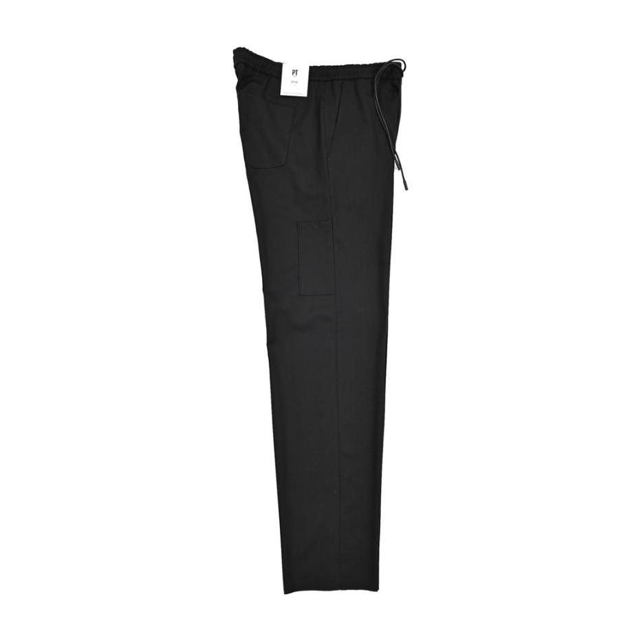 PT TORINO ピーティートリノ / TRAVELLER SOFT FIT 高機能ウール ドローコード付きイージースラックス ブラック / セール対象の画像