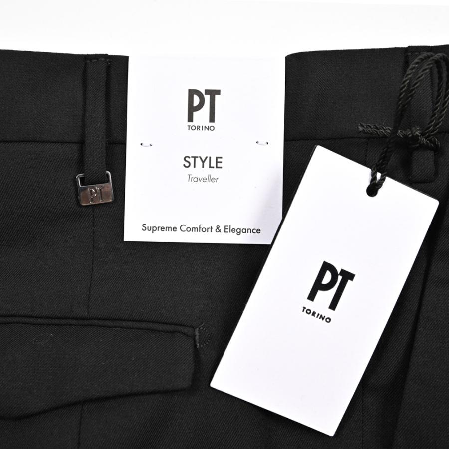 PT TORINO ピーティートリノ / TRAVELLER MASTER FIT ストレッチウール テーパードスラックス ブラック / セール対象の画像