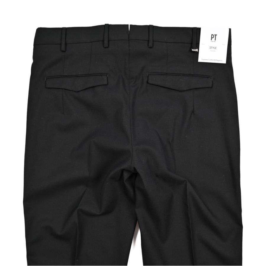 PT TORINO ピーティートリノ / TRAVELLER MASTER FIT ストレッチウール テーパードスラックス ブラック / セール対象の画像