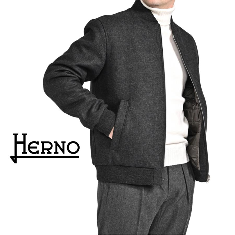 Herno ヘルノ ウール MA-1 ブルゾン HERNO（ヘルノ） ヘルノ / MA-1 中綿ウールブルゾン グレー / セール