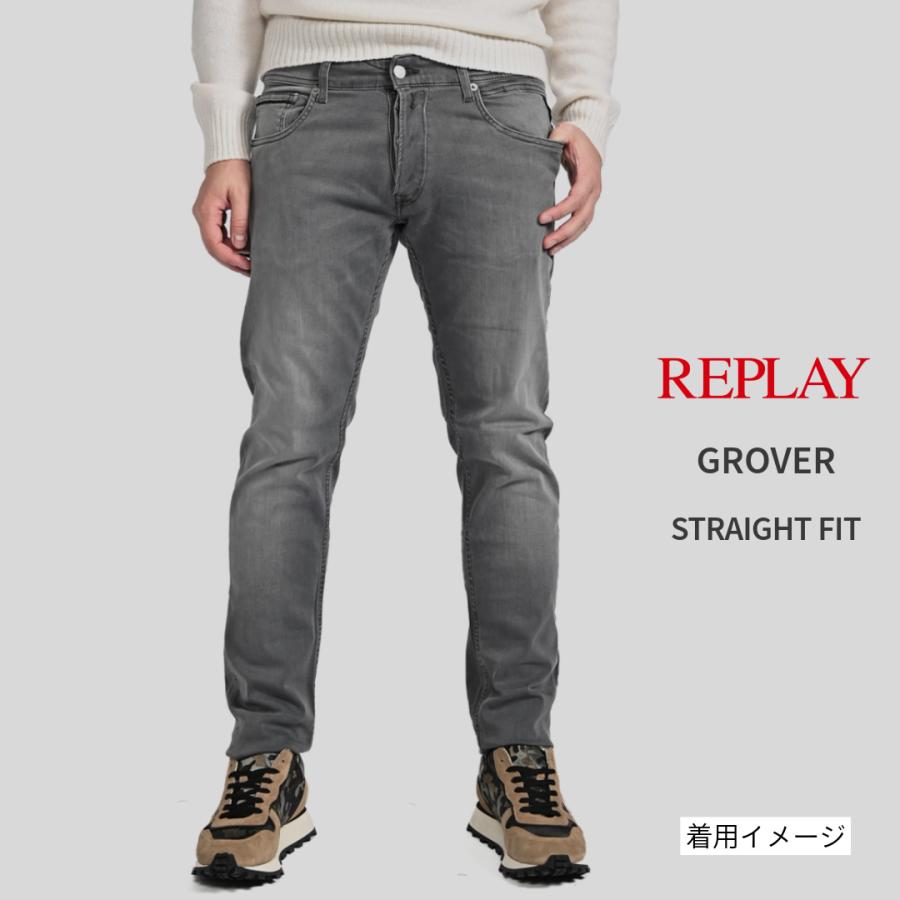 ままち　ジョグジーンズ　グレー REPLAY（リプレイ） リプレイ / GROVER ストレッチデニム ストレート