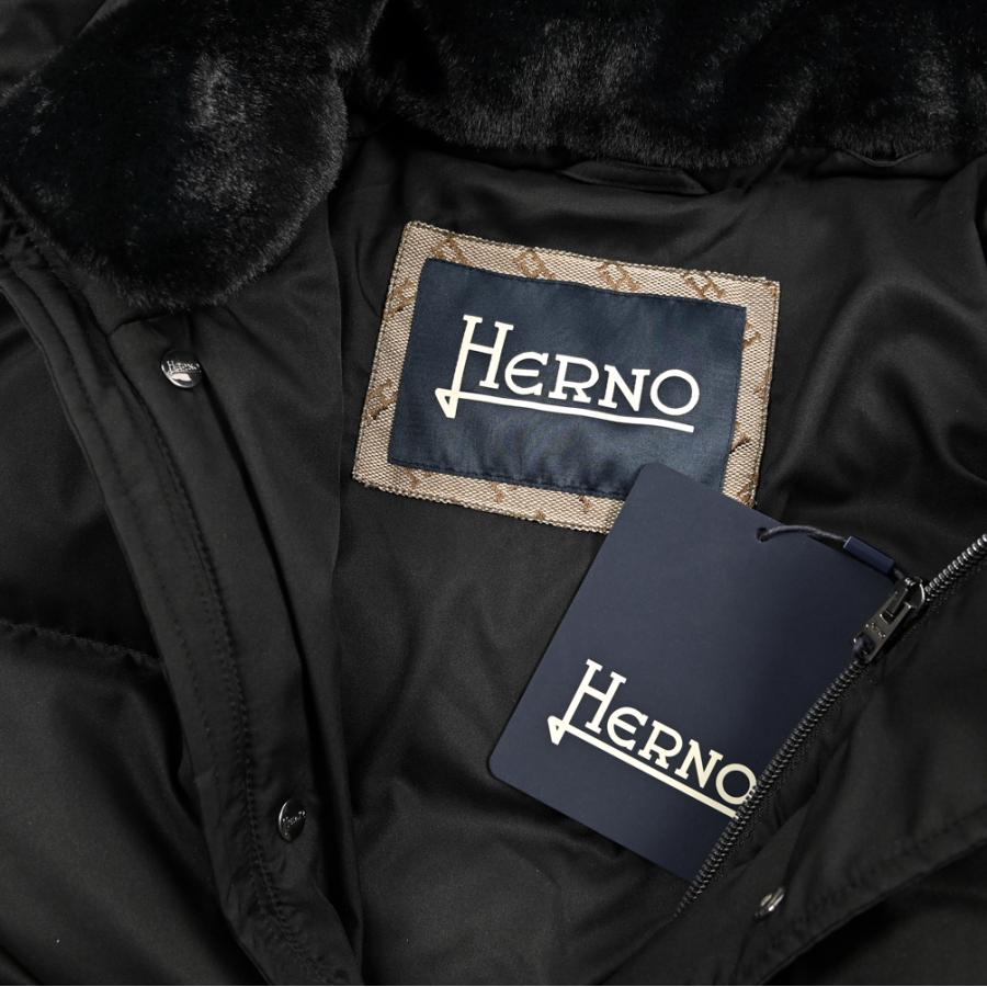 HERNO ヘルノ / POLAR-TECH ポリエステル100% フード付きダウンコート ブラック / セールの画像