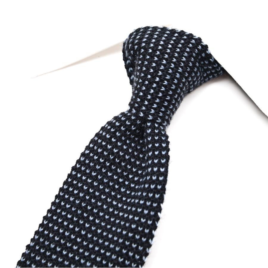 【美品】BARBA NAPOLI シルク ニットタイ ネイビー BARBA（バルバ） バルバ / ネクタイ ニットタイ シルク カシミヤ