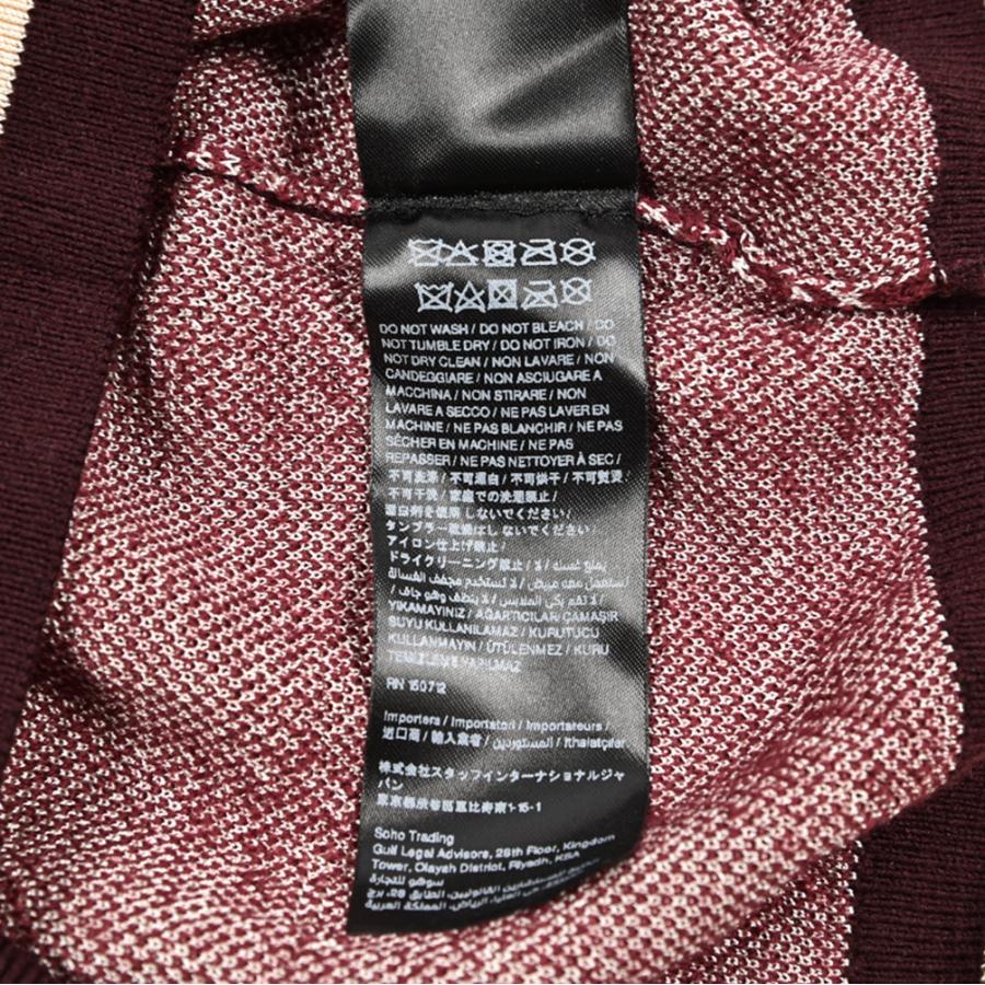 AMIRI アミリ / ビスコース混ウール 半袖ニットポロシャツ ワインレッド / セールの画像