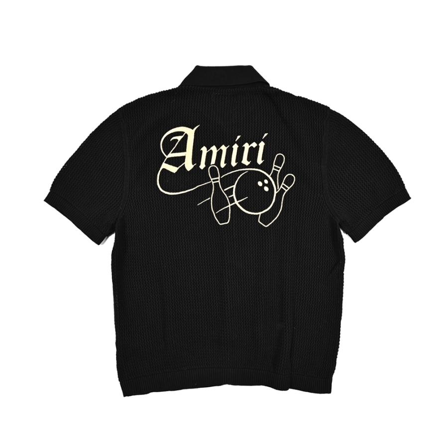 AMIRI アミリ / コットン100% 半袖ニットシャツ ブラック / セールの画像