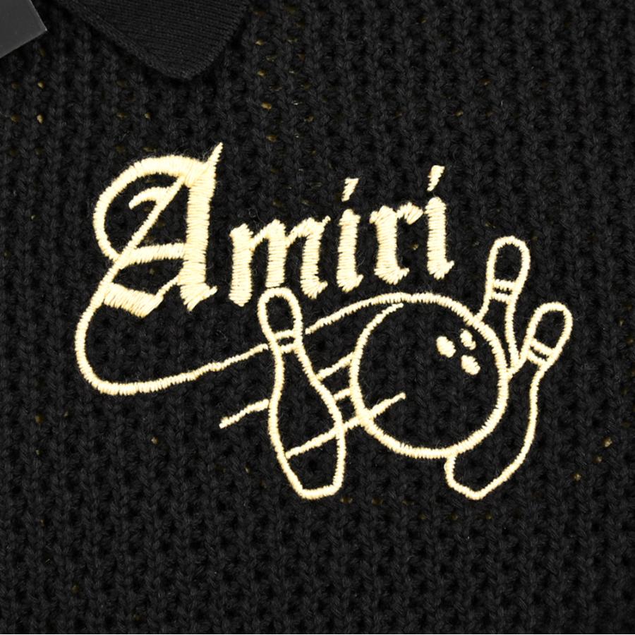AMIRI アミリ / コットン100% 半袖ニットシャツ ブラック / セールの画像