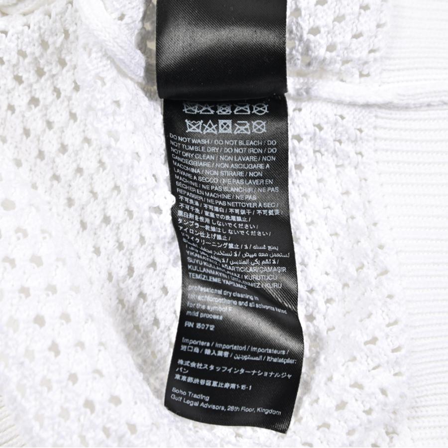 AMIRI アミリ / コットン100% 半袖ハイゲージニットTシャツ ホワイト / セールの画像