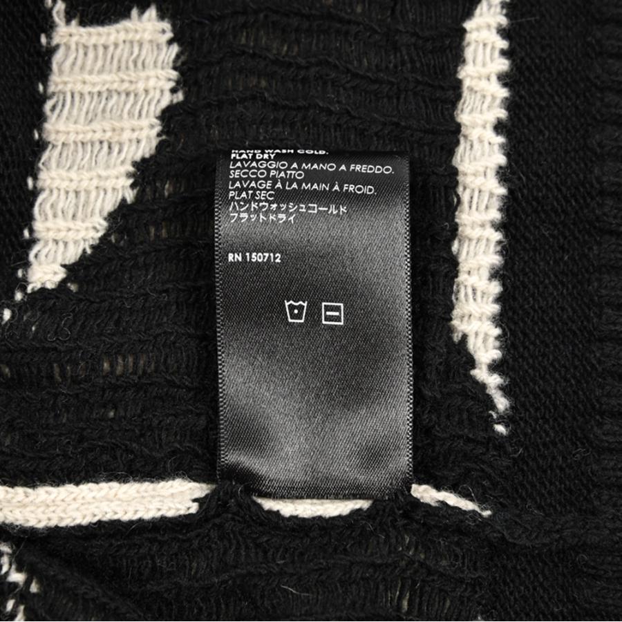 AMIRI アミリ / オーバーサイズ ニットセーター クルーネック ミドルゲージ 長袖 ウール ビスコース 総柄 ブラック / セール対象の画像