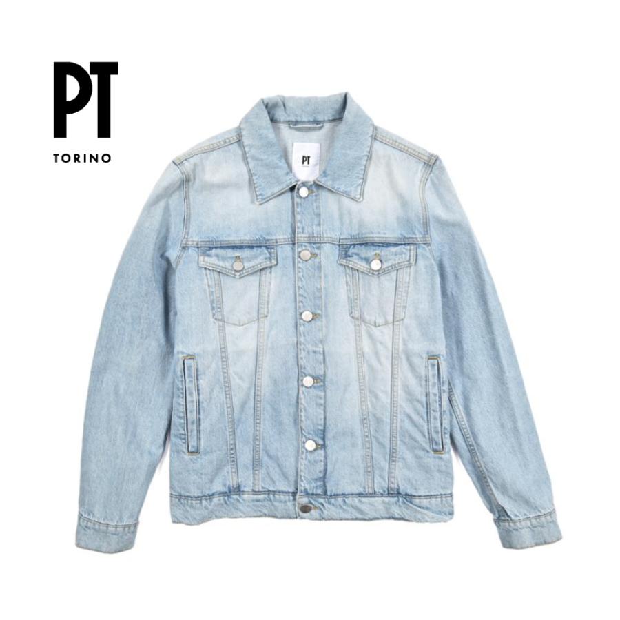 『カズさん専用』PT TORINO ピーティートリノ / ブルーデニム Gジャン PT TORINO コットン100%デニムジャケット Gジャン ライトブルー
