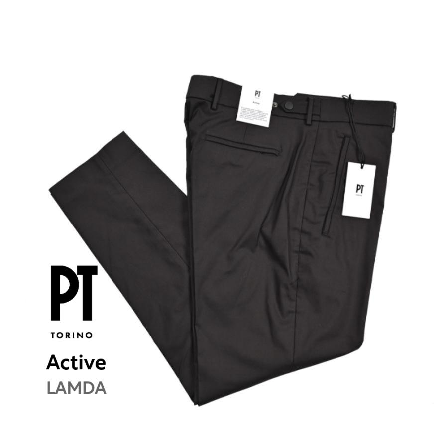 美品✨️PT TRINO LAMDA ストレッチ アクティブパンツ 黒 46 PT TORINO ピーティートリノ / Active LAMDA ストレッチコットン