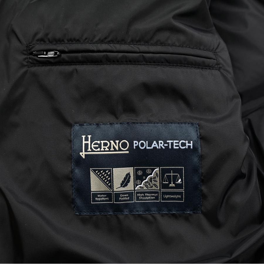 HERNO ヘルノ / ナイロン100% フード付きダウンコート POLAR-TECH ブラック / セールの画像