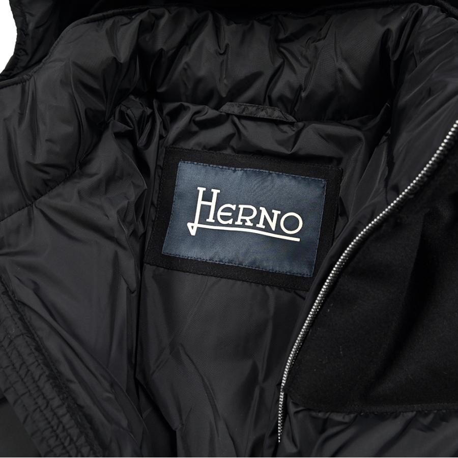 HERNO ヘルノ / ナイロン100% フード付きダウンコート POLAR-TECH ブラック / セールの画像