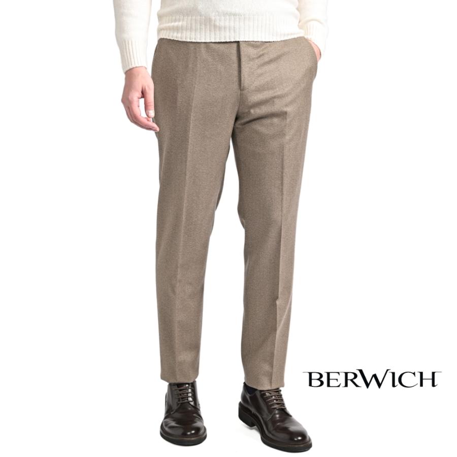 BERWICH ベルウィッチ / YRETRO LONG ヴァージンウール100% ノータックスラックス グレージュ / セール対象 | BERWICH