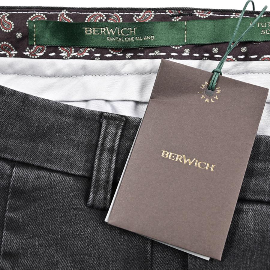 BERWICH ベルウィッチ / YRETRO LONG ストレッチコットン ノータックデニムスラックス デニスラ ブラック / セール対象 | BERWICH | 10