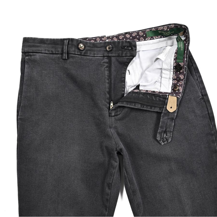 BERWICH ベルウィッチ / YRETRO LONG ストレッチコットン ノータックデニムスラックス デニスラ ブラック / セール対象 | BERWICH | 05