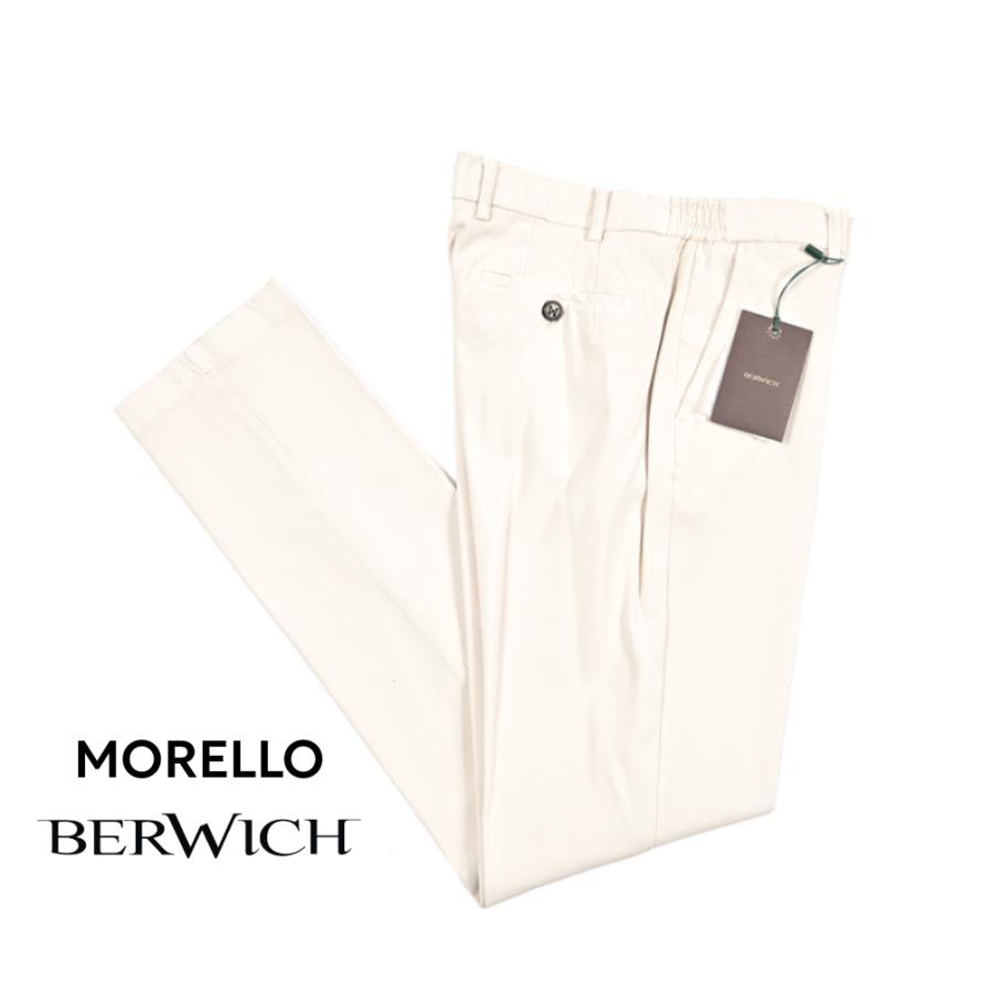 BERWICH ベルウィッチ / MORELLO ELAX-GD イージースラックス ノータック パンツ ストレッチ コットン オフホワイト / セール | BERWICH