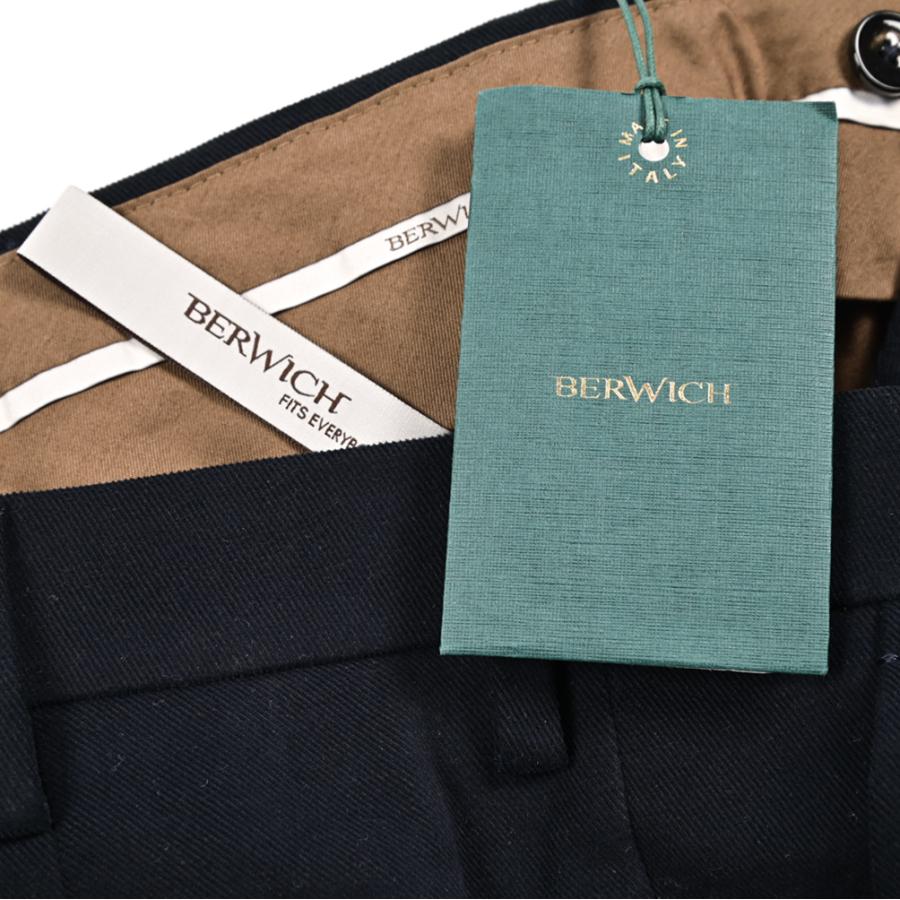 BERWICH ベルウィッチ / MORELLO コットンスラックス ノータック パンツ ストレッチ コットン ネイビー / セール対象 | BERWICH | 10