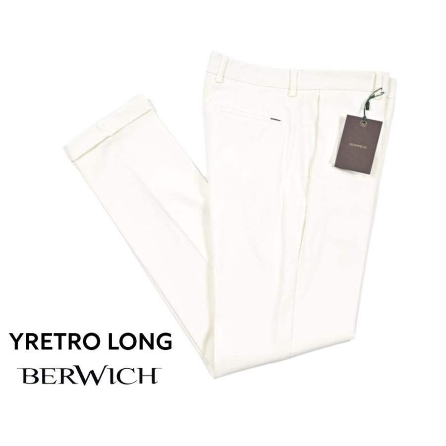 BERWICH ベルウィッチ / YRETRO LONG-GD ビスコース混コットン ノータックストレッチパンツ ホワイト / セール対象 | BERWICH