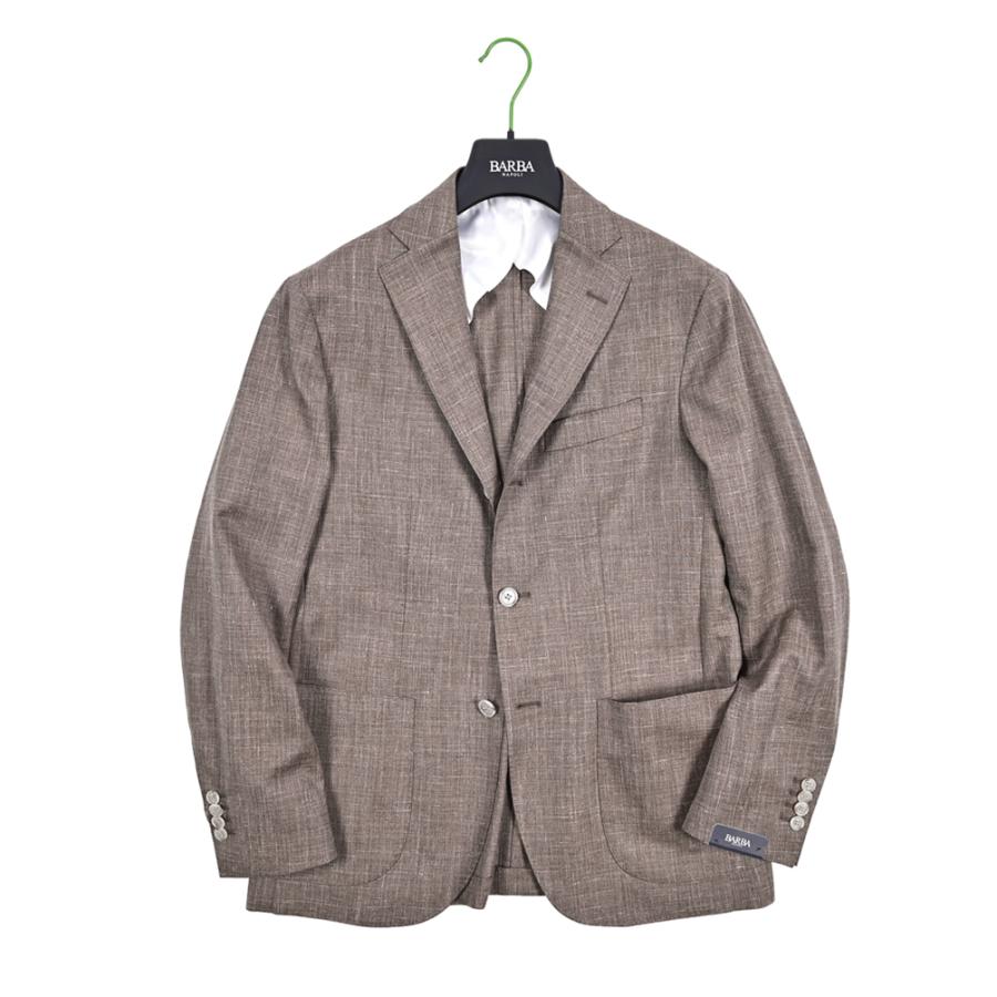 BARBA バルバ / JACKET JIMMY テーラードジャケット 段返り3Bシングル リネン ヴァージンウール ブラウン / セール対象 / 26SS新作の画像