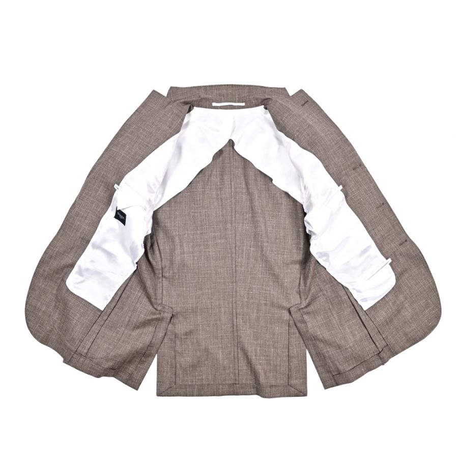BARBA バルバ / JACKET JIMMY テーラードジャケット 段返り3Bシングル リネン ヴァージンウール ブラウン / セール対象 / 26SS新作の画像