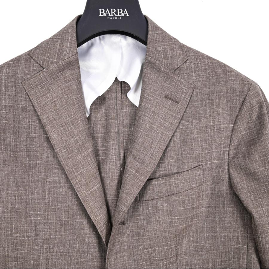 BARBA バルバ / JACKET JIMMY テーラードジャケット 段返り3Bシングル リネン ヴァージンウール ブラウン / セール対象 / 26SS新作の画像