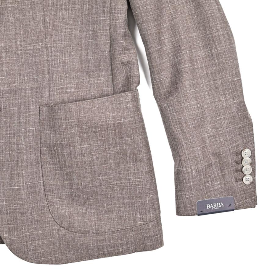 BARBA バルバ / JACKET JIMMY テーラードジャケット 段返り3Bシングル リネン ヴァージンウール ブラウン / セール対象 / 26SS新作の画像