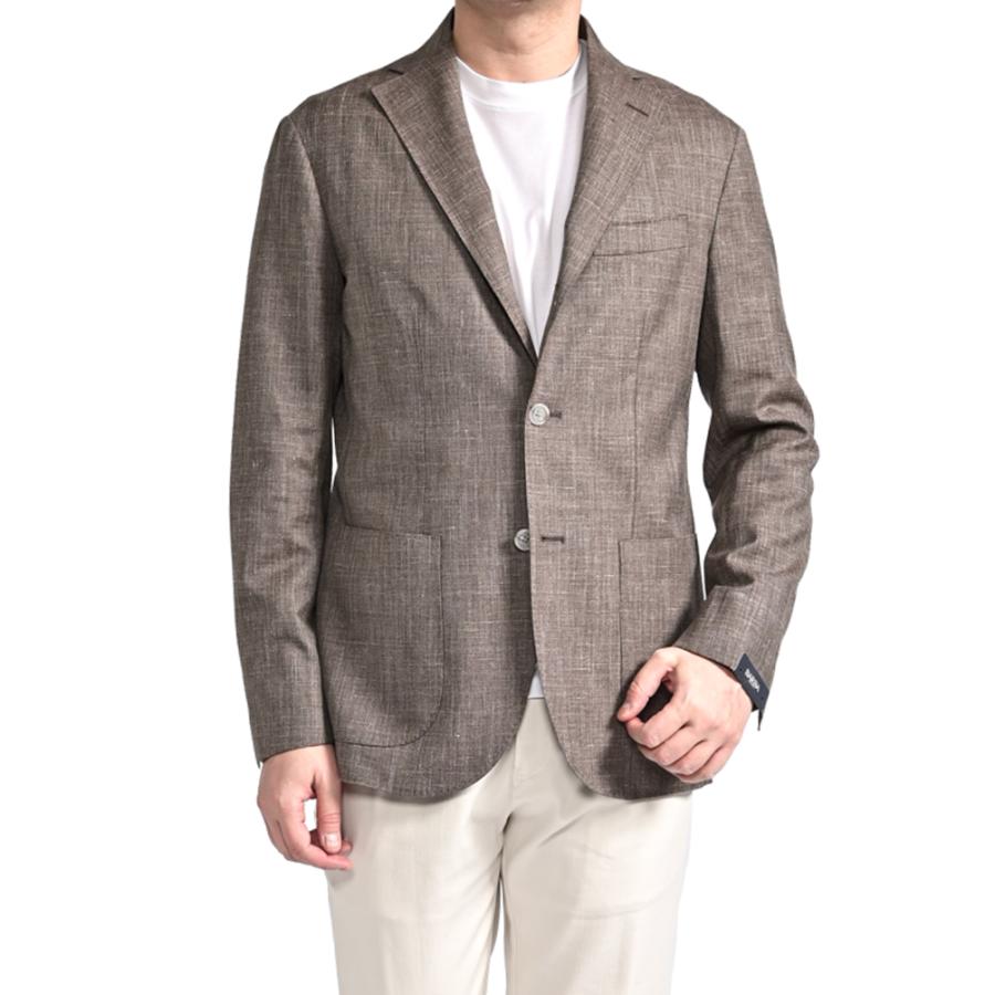 BARBA バルバ / JACKET JIMMY テーラードジャケット 段返り3Bシングル リネン ヴァージンウール ブラウン / セール対象 / 26SS新作の画像