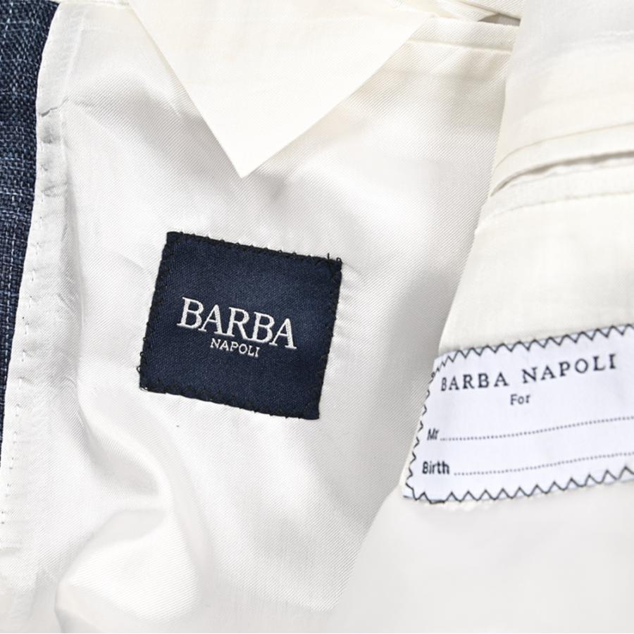 BARBA バルバ / JACKET DP テーラードジャケット 6Bダブル LORO PIANA SUMMERTIME ウール シルク リネン チェック ネイビー / セール対象 / 26SS新作の画像