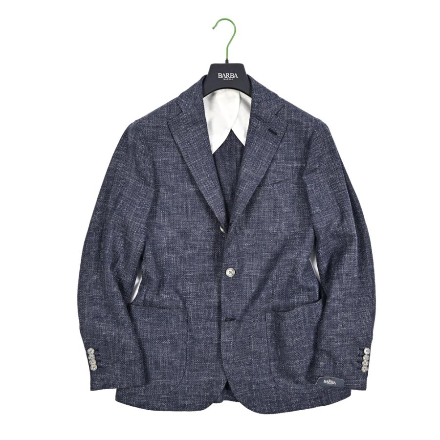 BARBA バルバ / JACKET JIMMY テーラードジャケット 段返り3Bシングル LORO PIANA ウール リネン シルク ネイビー / セール対象 / 26SS新作の画像
