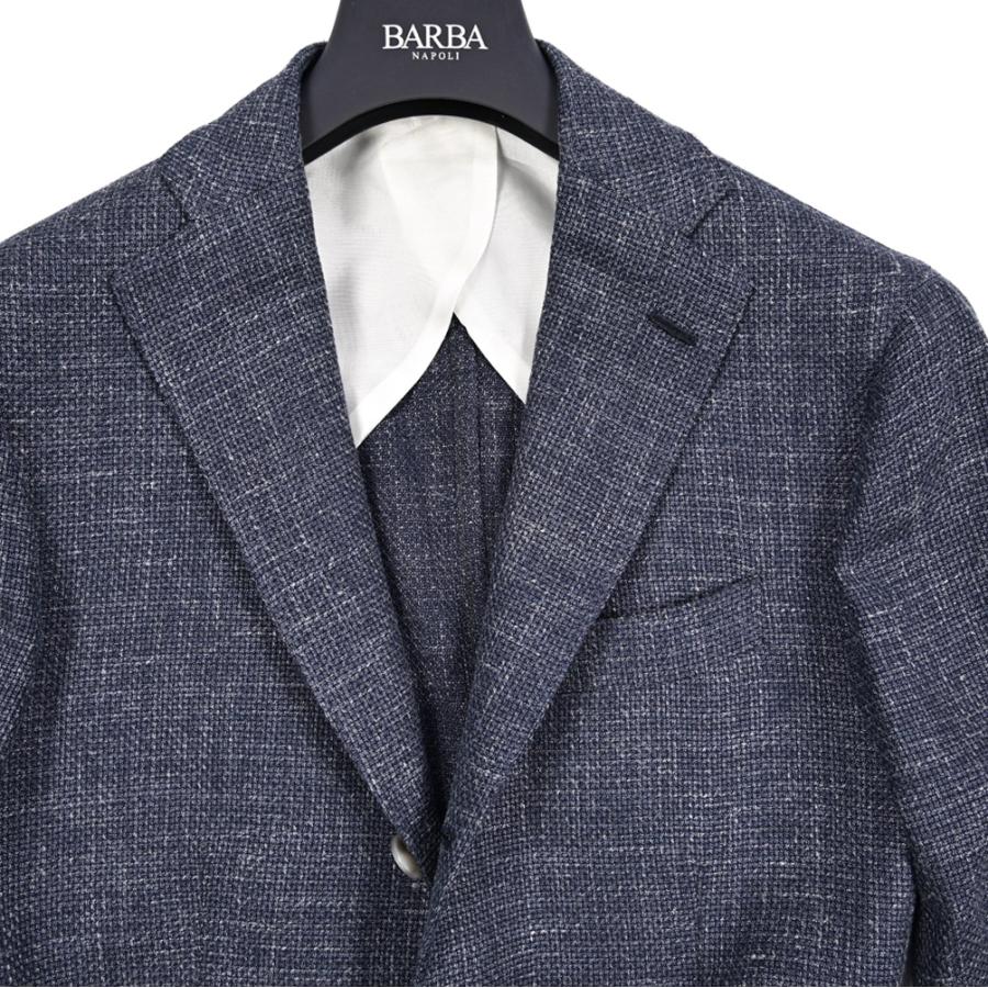 BARBA バルバ / JACKET JIMMY テーラードジャケット 段返り3Bシングル LORO PIANA ウール リネン シルク ネイビー / セール対象 / 26SS新作の画像