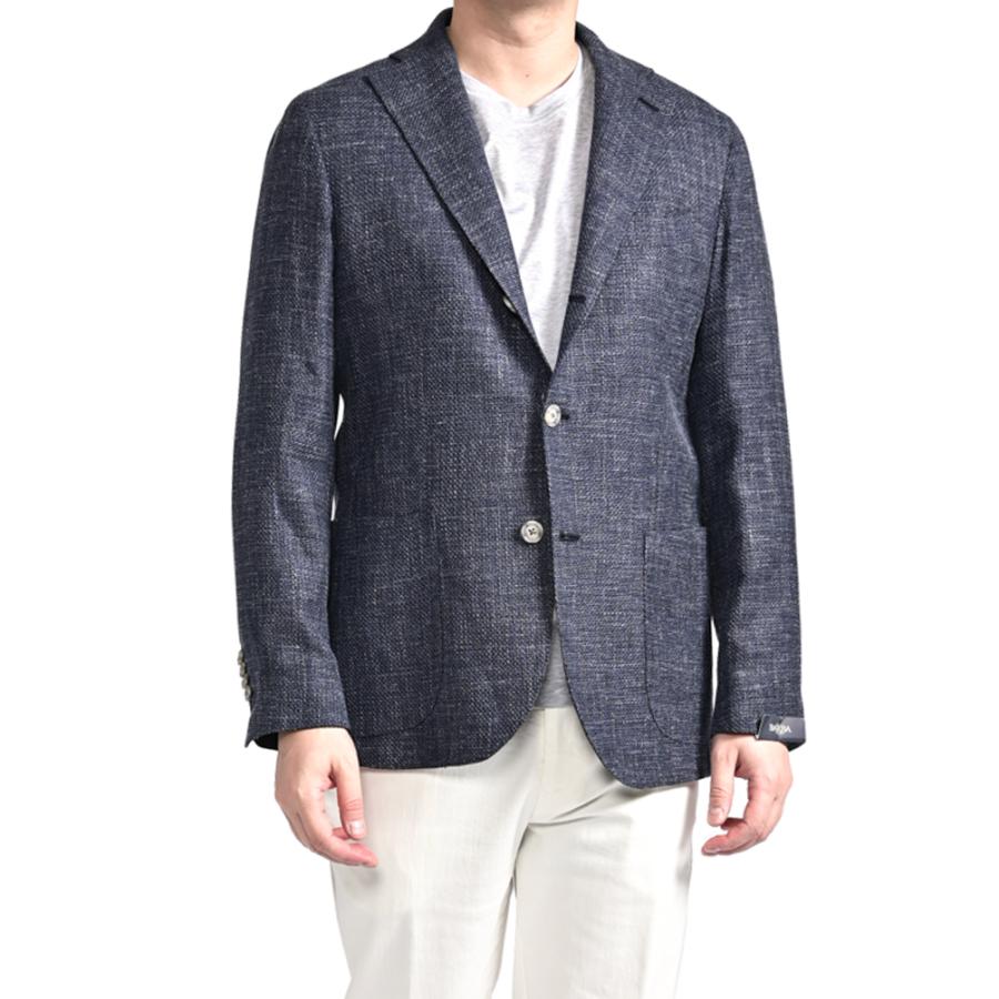 BARBA バルバ / JACKET JIMMY テーラードジャケット 段返り3Bシングル LORO PIANA ウール リネン シルク ネイビー / セール対象 / 26SS新作の画像