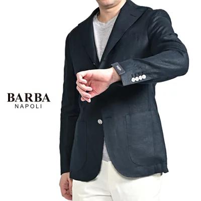 BARBA バルバ / JACKET JIMMY テーラードジャケット 段返り3Bシングル リネン100% ネイビー / セール対象 / 26SS新作の画像