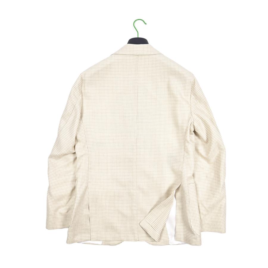 BARBA バルバ / JACKET JIMMY テーラードジャケット 段返り3Bシングル ヴァージンウール シルク リネン チェック ベージュ / セール対象 / 26SS新作の画像
