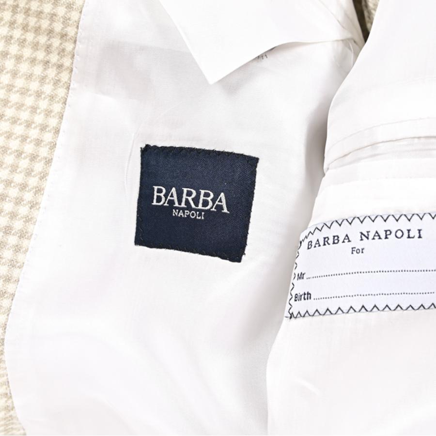 BARBA バルバ / JACKET JIMMY テーラードジャケット 段返り3Bシングル ヴァージンウール シルク リネン チェック ベージュ / セール対象 / 26SS新作の画像